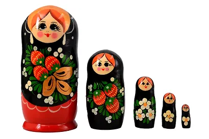 Сувенир, Матрешка. Хохлома 5м, h-15см, дерево М05-0015-4АУ - фото 4