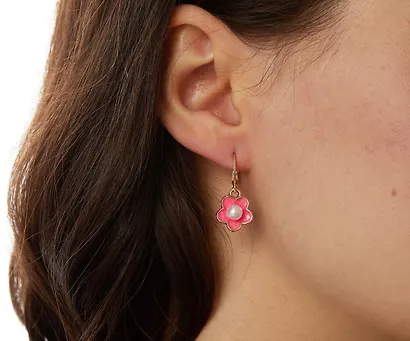 Набор сережек Yoi, "Цветочки и бабочки", 2,5 см, 3 штуки - фото 2