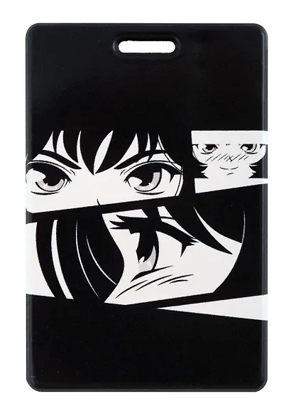 Чехол для карточек вертикальный Аниме ч/б Кадры манги (ДК2024-454) - фото 1