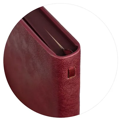 Ежедневник недат. А5 160л "Граниссо" бордовый, кожзам, тв.переплет, застежка-резинка, карман, тонир.блок, ляссе - фото 7