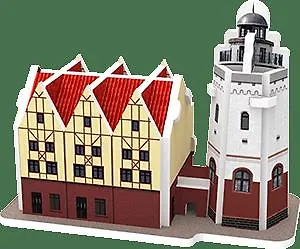 Сборная модель, 3D пазл Маяк в «Рыбной деревне»,14 дет., 7,6*3,8*6см - фото 1