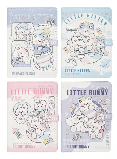 Книга для записей А5 "Little Bunny" с магнитной застежкой, ассорти - фото 1