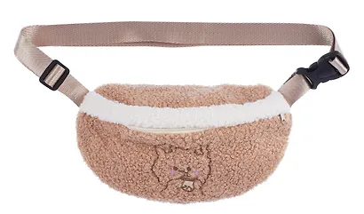Сумочка-бананка Kawaii Мишка (кофейная) (иск.мех-барашек) (22х15) (12-38092-202405-B14) - фото 1