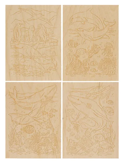 Выжигание и роспись. Набор дощечек для выжигания и росписи "Водный мир" - фото 3