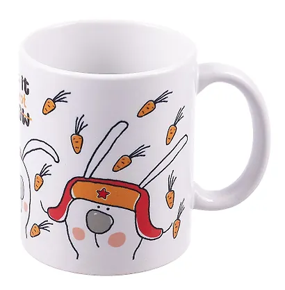 Кружка Символ года Зайцы Let it carrot (керамика) (330мл) (коробка) (K2022-67) - фото 2