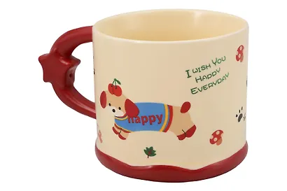 Кружка Собачка в кофточке (керамика, красная ручка) (450мл) (12-B3-6641-202510-STB-02) - фото 2