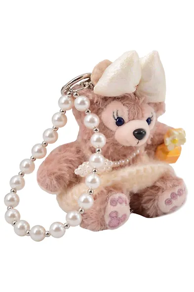 Брелок Мишка с бусами (плюш) (13см) (12-191025-I48) - фото 1