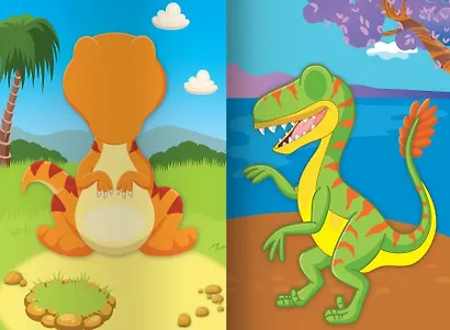 Портреты из наклеек. Динозавры и динозаврики - фото 4