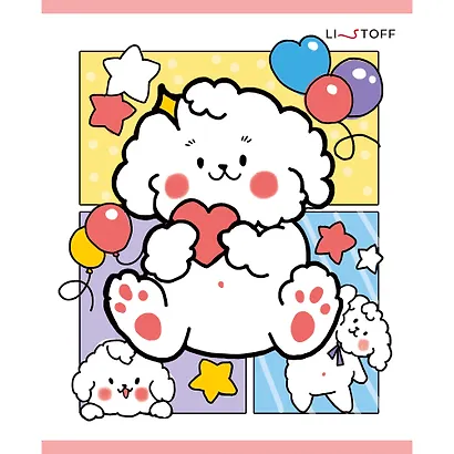 Тетрадь 48л кл. "Милаш" мел.картон, выб.лак, блестки "Серебро", ассорти - фото 4