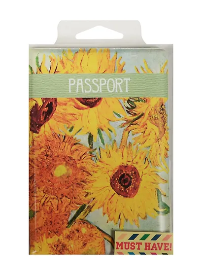 Обложка для паспорта Винсент Ван Гог Подсолнухи (ПВХ бокс) - фото 1