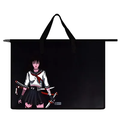 Папка для чертежей и рисунков А3 "ТАНЕЦ С КАТАНОЙ" 45*33*9см, внутр.ПВХ карман, дно с расширением, текст.ручки, УФ-печать - фото 4