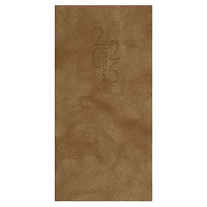 Еженедельник дат. 2026г. 64л 80х165 мм "Тиволи глосс" бежевый, кожзам, мягк.переплет, блинт.тиснение, офсет, справ.мат-лы, инд.уп - фото 1