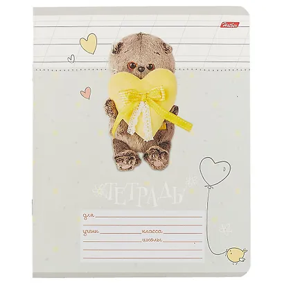 Тетрадь в косую линейку Hatber, "Кот Басик", 12 листов, в ассортименте - фото 1