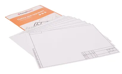 Папка для черчения А3 10л рамка горизонтальная, 180г/м2, GoodMark - фото 3
