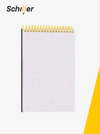 Блокнот в клетку 120*190 "Black", 80 листов, спираль, резинка, Schiller - фото 3