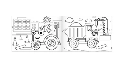 Раскраска "Стройка", 12 стр, Синий трактор - фото 2
