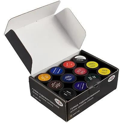 Гуашь художественная 12цв 40мл "Старый Мастер", к/к - фото 3