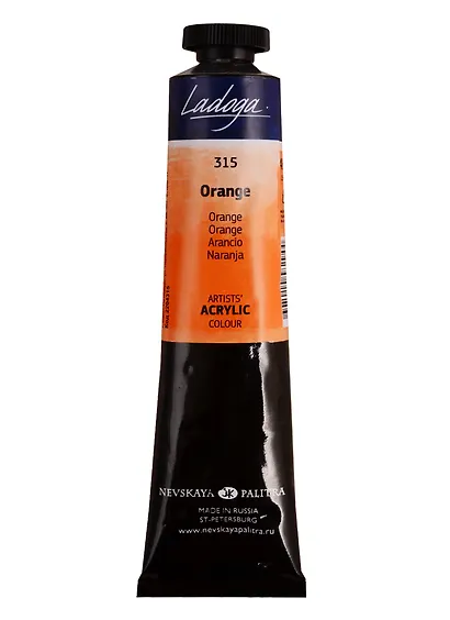 Краска акриловая "Ладога" оранжевая,46мл,в тубах, ЗХК - фото 3