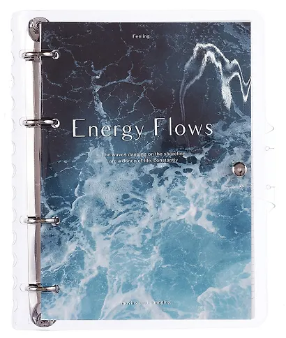 Тетрадь «Energy», 120 листов в клетку, синий, на кольцах - фото 2