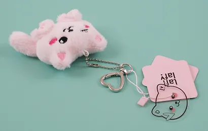 Брелок Котик Лафи (розовый) (плюш) (7см) (12-4305-202509-MAS2) - фото 5