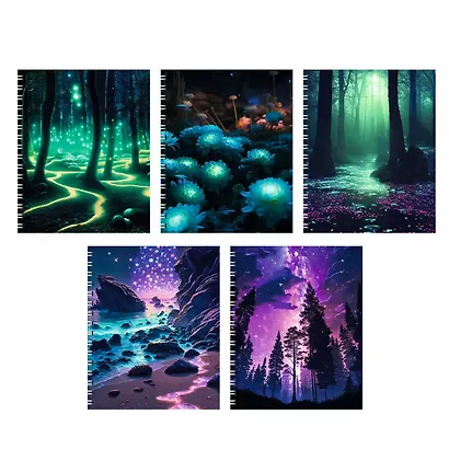 Тетрадь в клетку Listoff, "Фантастические пейзажи", 96 листов, в ассортименте - фото 1