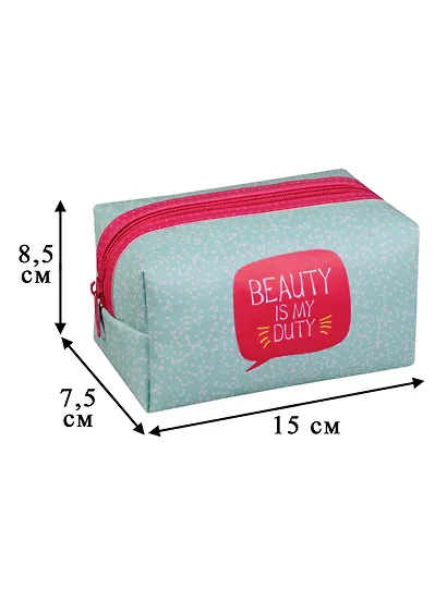 Косметичка на молнии Beauty is my Duty розовый (16х8) (ПВХ бокс) - фото 2