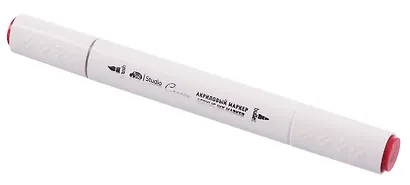 Маркер акриловый "Сонет" красный, двусторонний, перо кисть/пуля - фото 3