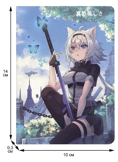 Записная книжка А6 32л кл. "Аниме. Девушка волшебница (цветная)", тонир. внутр. блок, сшивка - фото 2