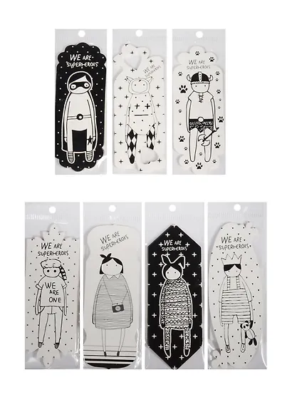 Закладки бумажные Человечек черно-белые (004027) - фото 1