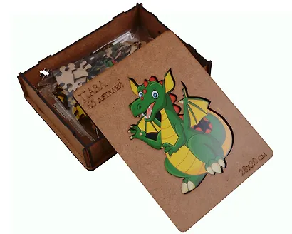 Пазл-копилка "Дракон зеленый", 28х20 см (65 деталей) - фото 6