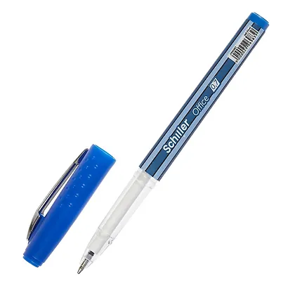 Ручки шариковые синие 12 штук "Office" 0,7 мм, Schiller - фото 4