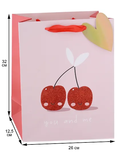 Пакет А4 32*26*12,5 "I love you" жен., бум.мат - фото 2