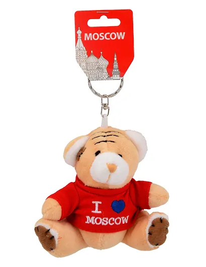Брелок-мягкая игрушка Мишка-I love Moscow (Москва) (Красный) (MF-ILM-R) - фото 1