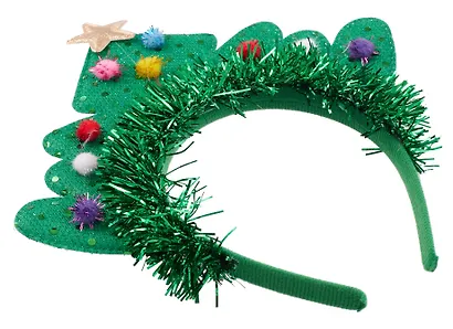 Ободок новогодний Кокошкик с мишурой (текстиль) (12-6122-HNY4) - фото 2