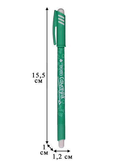Ручка шариковая Tratto, Cancellik, пиши-стирай зеленая - фото 2