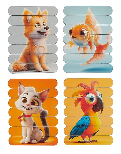 Пазл-палочки  "Домашние питомцы" 5 картинок - фото 5