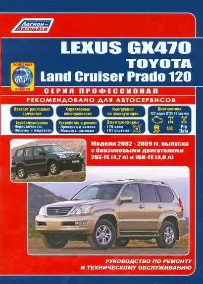 Lexus GX 470. Toyota Land Cruiser Prado 120. Модели 2002-2009 гг. выпуска с бензиновыми двигателями 2UZ-FE (4,7 л.) и 1GR-FE (4,0 л.). Руководство по ремонту и техническому обслуживанию (+ полезные ссылки) - фото 1