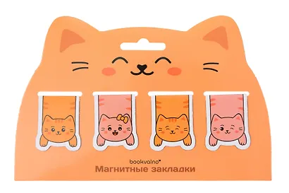 Магнитные закладки «Котовые иллюстрации» (рыжий кот) (4 шт.) - фото 2
