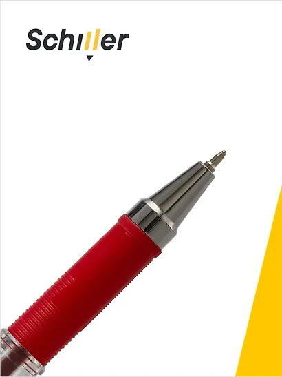 Ручки шариковые красные 12 штук "Element" 0,5 мм, Schiller - фото 2