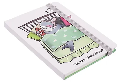 Скетчбук А6 48л "День акулы" 80г/м2, тв.обложка, мат.ламинация, резинка - фото 2