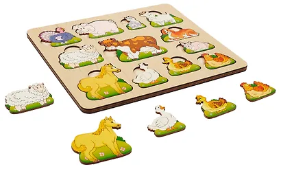 Пазл-рамка "Чей малыш? Домашние животные" 24 детали, 2 слоя - фото 5