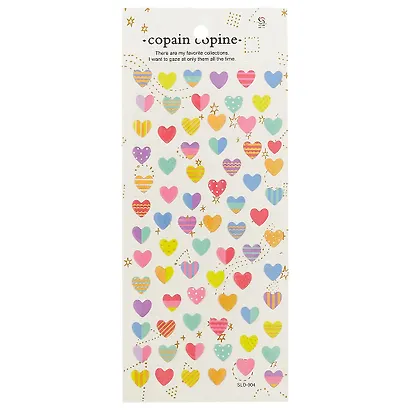 Наклейки фольгированные сердечки  SLD-004 - фото 1