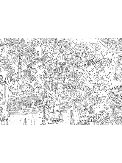 Гигантская раскраска «Санкт-Петербург», города Мира, формат А0 - фото 2