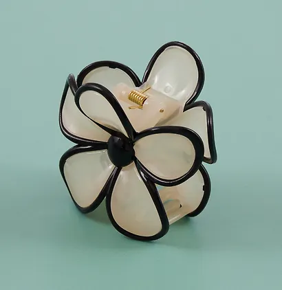 Заколка-крабик Цветок бежевый (пластик) (12-253004-С13) (Lafilaf) - фото 4
