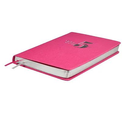 Ежедневник недат. А5 160л "5 шагов к счастью" Мотивационный, розовый, иск.кожа "джинс", тв.переплет, тисн.фольгой, офсет, ляссе - фото 4