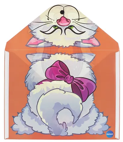 Папка-конверт А4 на кнопке "Кот с рыбкой", двуст.печать - фото 3