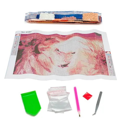 Набор для творчества. Алмазные узоры "Лев", 30 х 40 см - фото 4