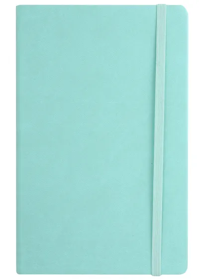 Книга для записей А5 96л лин. "Joy Book. Ментоловый" иск.кожа, тонир.блок, скругл.углы, ляссе, резинка, карман на задн.форзаце - фото 2