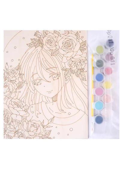 Набор для творчества LORI. Роспись по дереву. Картина. Аниме "Розовый аромат" - фото 2