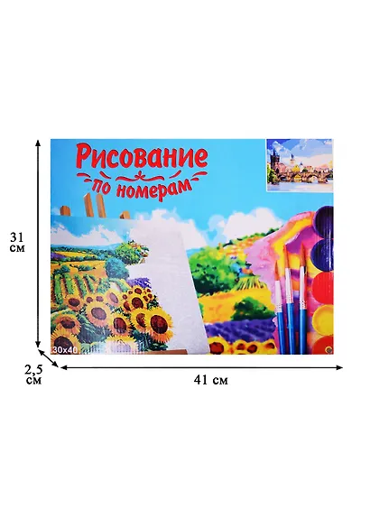 Набор д/творчества Рыжий кот Холст с красками 30х40см по номерам Прага в солнечный день Х-1749 - фото 3